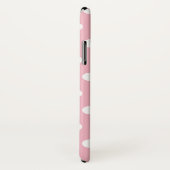 Coques Case-Mate iPhone Pois rose et blanc Nom personnalisé (Dos/Droite)