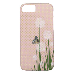 Case-Mate iPhone Case pois rose et or roux avec papillon