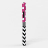Coques Case-Mate iPhone Pois rose noir Chevron Monogramme (Dos/Droite)