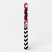 Coques Case-Mate iPhone Pois rose noir Chevron Monogramme (Dos/Gauche)