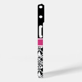 Coques Case-Mate iPhone Pois rose noir Damask Motif Monogramme (Verso / Droite)