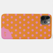 Coques Case-Mate iPhone Pois rose orange monogrammé (Dos (Horizontal))