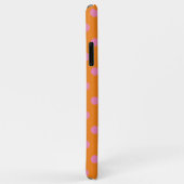 Coques Case-Mate iPhone Pois rose orange monogrammé (Dos/Droite)