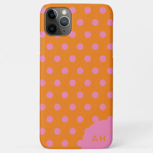 Case-Mate iPhone Case Pois rose orange monogrammé