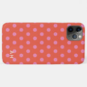Coques Case-Mate iPhone Pois rose orange monogrammé (Dos (Horizontal))