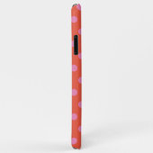 Coques Case-Mate iPhone Pois rose orange monogrammé (Dos/Droite)