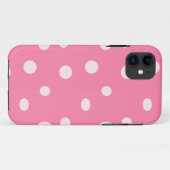 Coques Case-Mate iPhone Pois rose pâle sur rose (Dos (Horizontal))