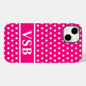 Coques Case-Mate iPhone Pois roses chauds (Verso (horizontal))