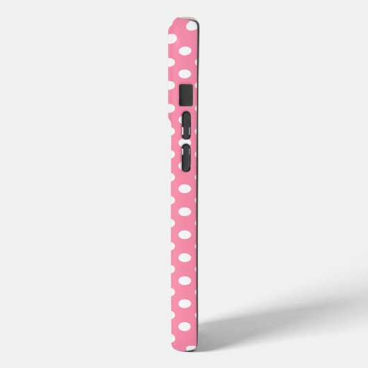 Coques Case-Mate iPhone Pois roses et blancs (Verso / Gauche)