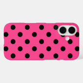 Coques Case-Mate iPhone Pois roses et noirs (Verso (horizontal))