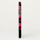 Coques Case-Mate iPhone Pois roses et noirs avec n'importe quel nom (Dos/Gauche)
