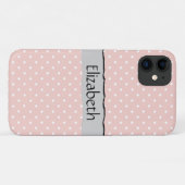 Coques Case-Mate iPhone Pois roses, Motif Pointe Polka, Votre Nom (Dos (Horizontal))
