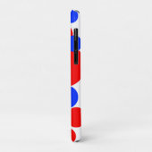 Coques Case-Mate iPhone Pois rouge, blanc et bleu (Dos/Gauche)
