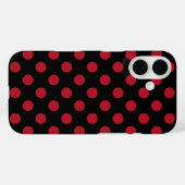 Coques Case-Mate iPhone Pois rouge et noir (Verso (horizontal))