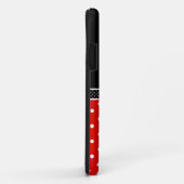 Coques Case-Mate iPhone Pois rouge et noir Girly avec l'arc et le nom (Dos/Droite)