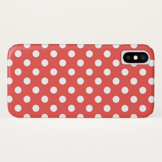 Coques Case-Mate iPhone Pois rouges et blancs (Dos (Horizontal))