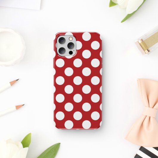 Coques Case-Mate iPhone Pois rouges, Motif à points polka, points, pointil