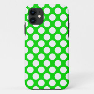 Coque iPhone 11 Pois sur le vert