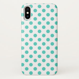 Coque iPhone X Pois turquoise