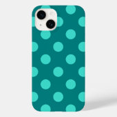 Coques Case-Mate iPhone Pois turquoises et turquoise (Verso)