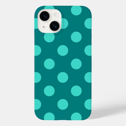 Coques Case-Mate iPhone Pois turquoises et turquoise (Verso)
