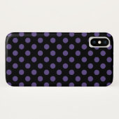 Coques Case-Mate iPhone Pois ultra violets en noir (Dos (Horizontal))