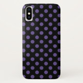 Coques Case-Mate iPhone Pois ultra violets en noir (Dos)