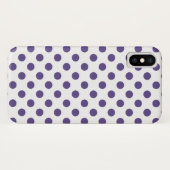 Coques Case-Mate iPhone Pois ultra violets sur blanc (Dos (Horizontal))
