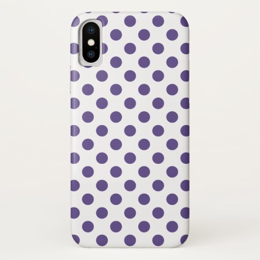 Coques Case-Mate iPhone Pois ultra violets sur blanc (Dos)
