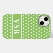 Coques Case-Mate iPhone Pois verts (Verso (horizontal))