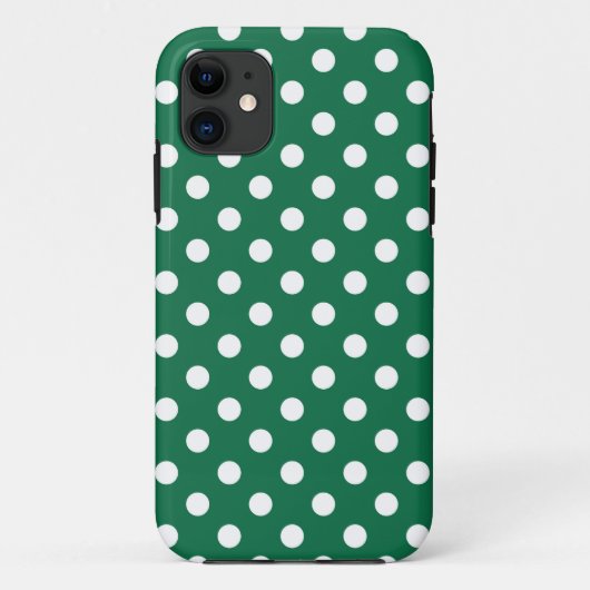 Coques Case-Mate iPhone pois verts, blancs et verts (Dos)