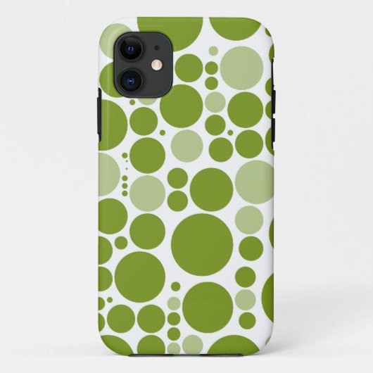 Coques Case-Mate iPhone Pois verts en blanc (Dos)