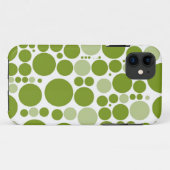Coques Case-Mate iPhone Pois verts en blanc (Dos (Horizontal))