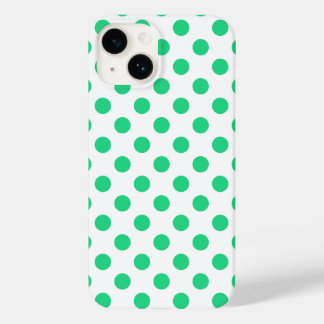 Coque Pour iPhone 14 Pois verts et blancs