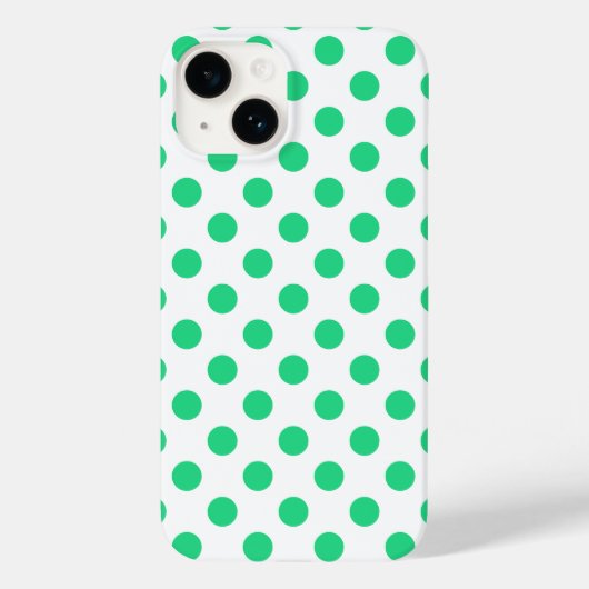 Coques Case-Mate iPhone Pois verts et blancs (Verso)