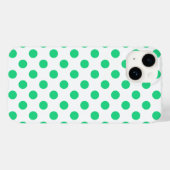 Coques Case-Mate iPhone Pois verts et blancs (Verso (horizontal))