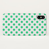Coques Case-Mate iPhone Pois verts et blancs (Dos (Horizontal))