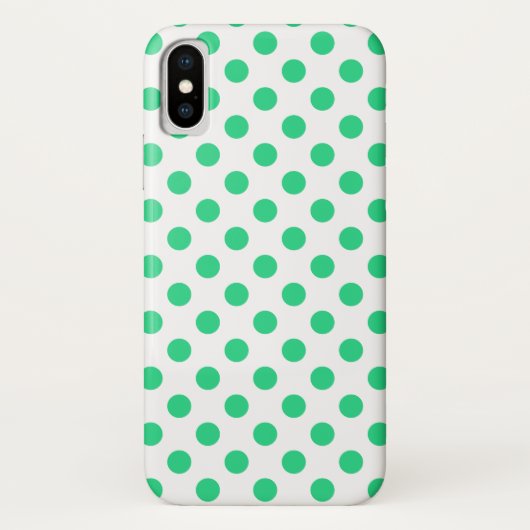 Coques Case-Mate iPhone Pois verts et blancs (Dos)