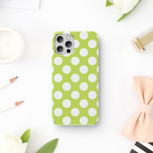 Coques Case-Mate iPhone Pois verts, Motif à points Polka, points, pointill