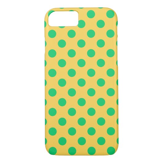 Coques Case-Mate iPhone Pois verts sur jaune (Dos)