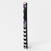 Coques Case-Mate iPhone Pois violet noir Chevron Monogramme (Dos/Gauche)
