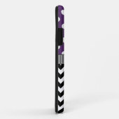 Coques Case-Mate iPhone Pois violet noir Chevron Monogramme (Dos/Droite)