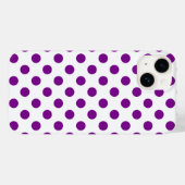 Coques Case-Mate iPhone Pois violets et blancs (Verso (horizontal))
