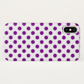 Coques Case-Mate iPhone Pois violets et blancs (Dos (Horizontal))