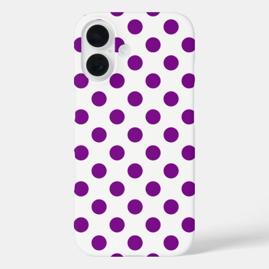 Coques Case-Mate iPhone Pois violets et blancs (Verso)