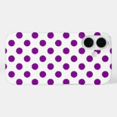 Coques Case-Mate iPhone Pois violets et blancs (Verso (horizontal))
