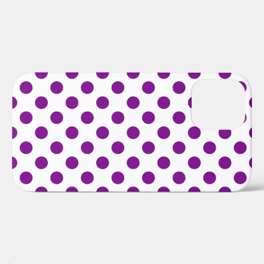 Coques Case-Mate iPhone Pois violets et blancs (Verso (horizontal))