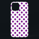 Coque iPhone 12 Pois violets et blancs<br><div class="desc">Pois violets et blancs</div>