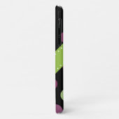 Coques Case-Mate iPhone Pois violets, Pois verts, Monogramme (Dos/Gauche)