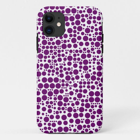 Coques Case-Mate iPhone Pois violets sur Arrière - plan blanc (Dos)